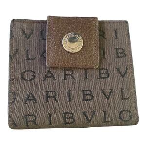 Bvlgari Brown Bifold Classic Snap Wallet Authentic
